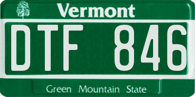 VT license plate DTF846