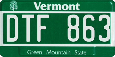 VT license plate DTF863
