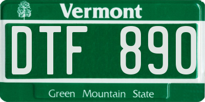 VT license plate DTF890