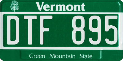 VT license plate DTF895