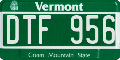 VT license plate DTF956