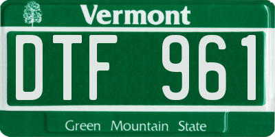 VT license plate DTF961