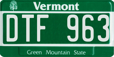 VT license plate DTF963