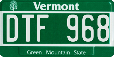 VT license plate DTF968