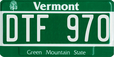 VT license plate DTF970