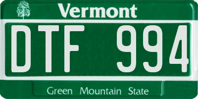 VT license plate DTF994
