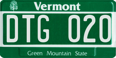 VT license plate DTG020