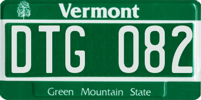 VT license plate DTG082