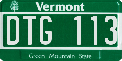 VT license plate DTG113