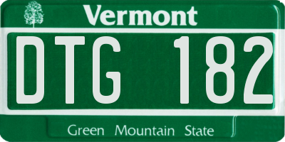 VT license plate DTG182