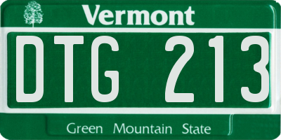 VT license plate DTG213