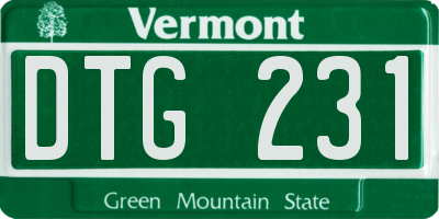VT license plate DTG231