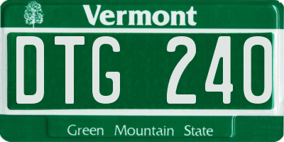 VT license plate DTG240