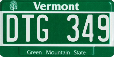 VT license plate DTG349