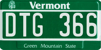 VT license plate DTG366