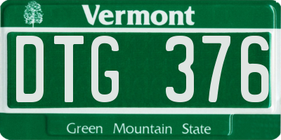 VT license plate DTG376