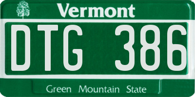 VT license plate DTG386