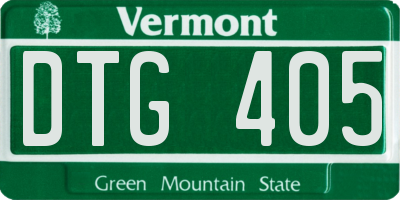 VT license plate DTG405