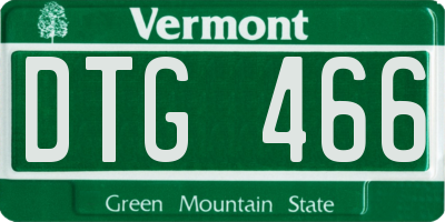 VT license plate DTG466