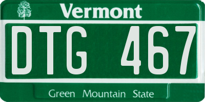 VT license plate DTG467
