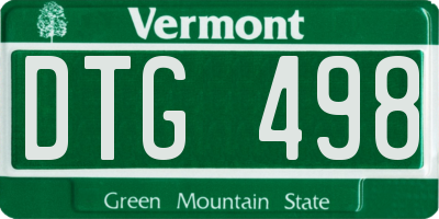 VT license plate DTG498