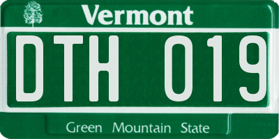VT license plate DTH019
