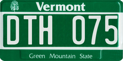 VT license plate DTH075