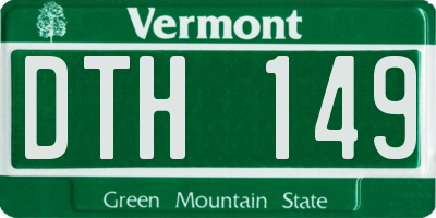 VT license plate DTH149