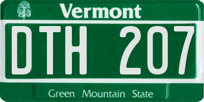 VT license plate DTH207