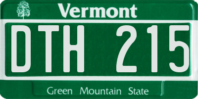 VT license plate DTH215