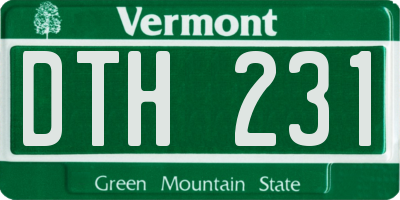 VT license plate DTH231