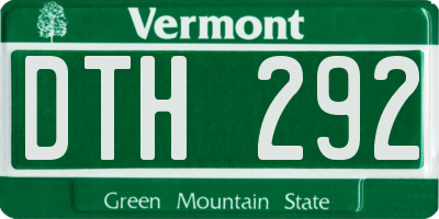 VT license plate DTH292