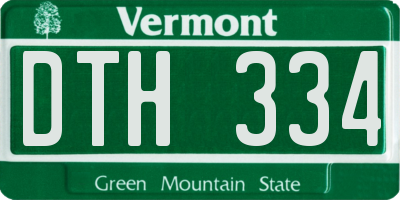 VT license plate DTH334