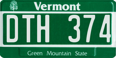 VT license plate DTH374