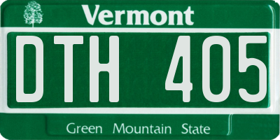 VT license plate DTH405