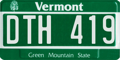 VT license plate DTH419