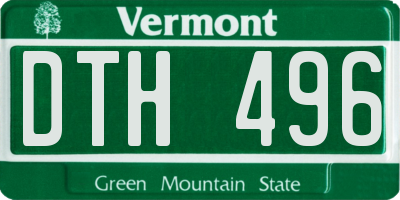 VT license plate DTH496