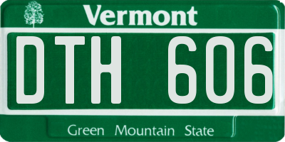 VT license plate DTH606