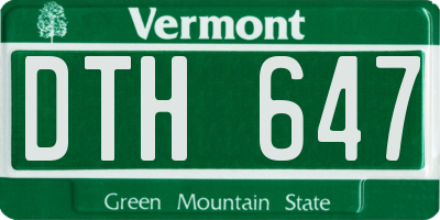 VT license plate DTH647