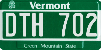 VT license plate DTH702