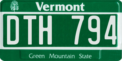 VT license plate DTH794