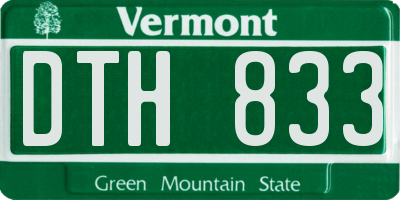 VT license plate DTH833