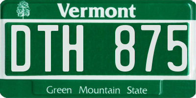 VT license plate DTH875