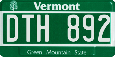 VT license plate DTH892