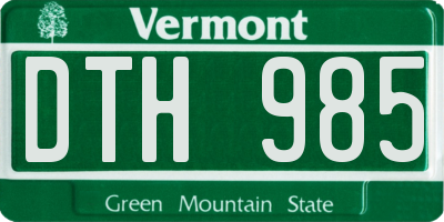 VT license plate DTH985