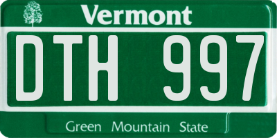 VT license plate DTH997
