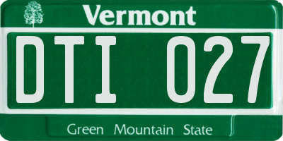 VT license plate DTI027