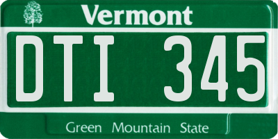 VT license plate DTI345