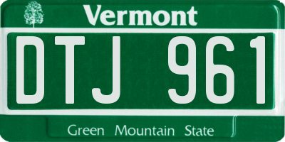 VT license plate DTJ961