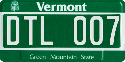 VT license plate DTL007
